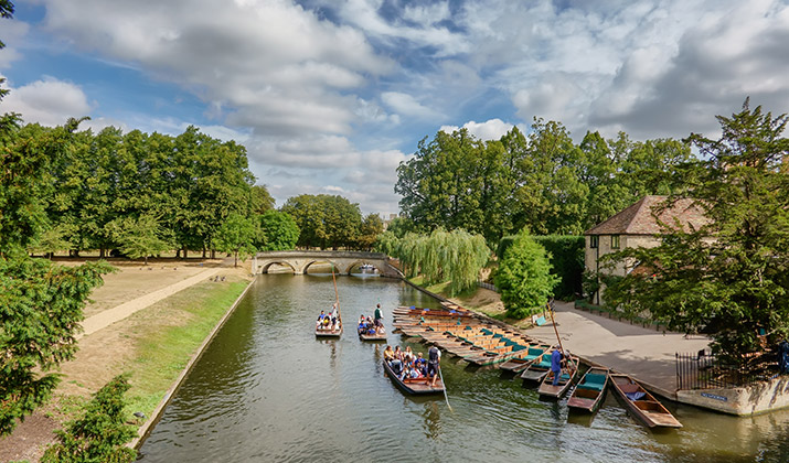 Punts on the river Cam